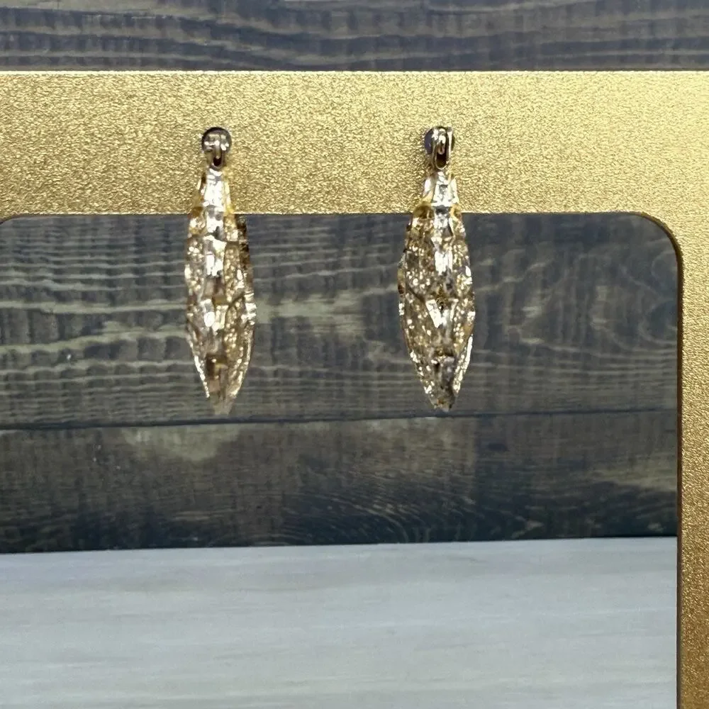 Vintage 925 Sterling Silver Vermeil Gold Filigree Hoop Earrings